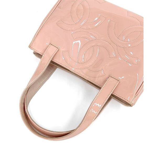 CHANEL Pink Patent Triple CC Tote Bag A-A17030 - Picture 6 of 12